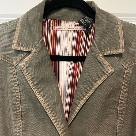 Vintage Buffalo David Bitton khaki green blazer. - Picture 3 of 7